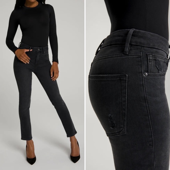 NWT Good American Jeans Good Classic in Black114 6/28 - Picture 1 of 14